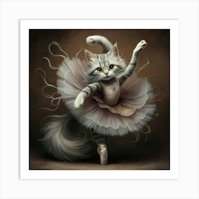 Ballerina Cat Art Print