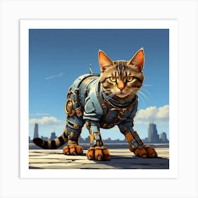 Steampunk Cat 5 Art Print