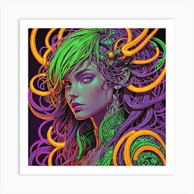 Cyborg Girl Art Print