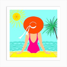 Beach Beauty | Bikini Girl under the Sun | Summer Vacations Art Print