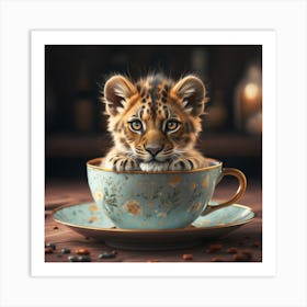 Leopard Cub In A Teacup Art Print