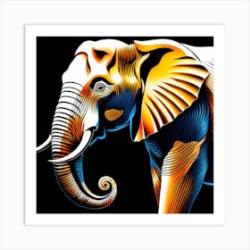 Elephant illustration, 1281 Art Print