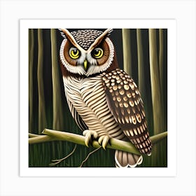 Watching Owl Art Print