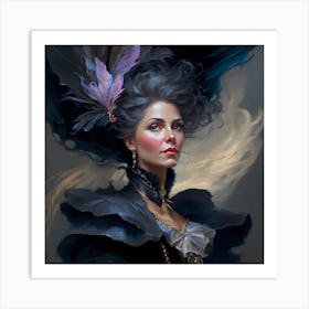 Lady In Black 2 Art Print