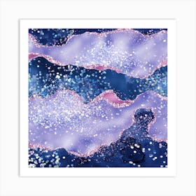 Ocean Glitter Agate Texture 02 1 Art Print