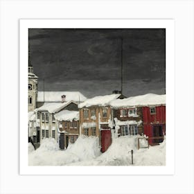 Town In Winter Art Print