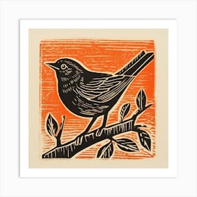 Retro Bird Lithograph Finch 2 Art Print