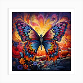 Psychedelic Butterfly. Psychedelic Butterfly Art Print