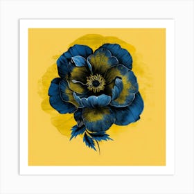 Blue Peony Art Print