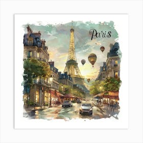 Paris At Dusk Art Print