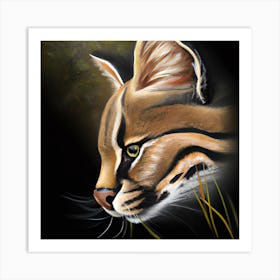 Pretty Cat Profile Painting Art Print