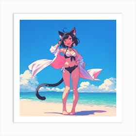 Anime Girl In Bikini 1 Art Print