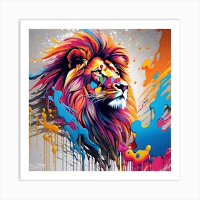 Colorful Lion 2 Art Print