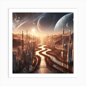 Space City 3 Art Print