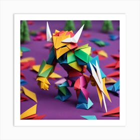 origami wolverine Art Print