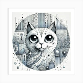 Vesper Whisk City Cat Art Print