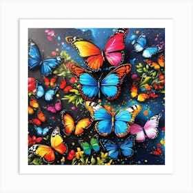 Butterflies In The Sky 20 Art Print