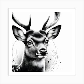 Deer Head Art Print