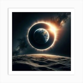 Eclipse Of The Sun Over The Earth Art Print