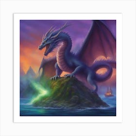 Blue Dragon 3 Art Print