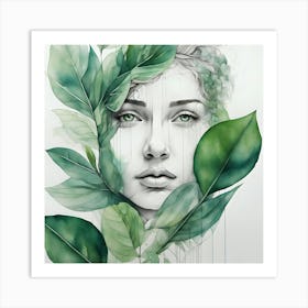 Woman abstract in nature Art Print