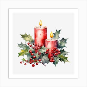 Christmas Candles Art Print