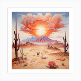 'Sunset In The Desert' Art Print