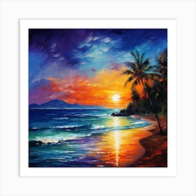 Sunset On The Beach 4 Art Print