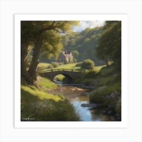 Bridge Over A Stream 2 Art Print