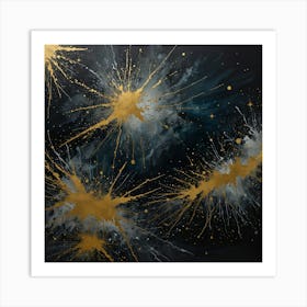 Gold Splatters Art Print