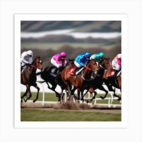 Jockeys Racing Horses 10 Art Print