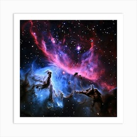 A Galaxy Of Hues Blending Forming A Celestial Pink Nebula Radiant In Cosmic Space Captured As If (4) Art Print