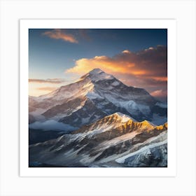 Everest At Sunset Art Print