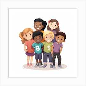 Group Of Kids 7 Art Print