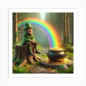 Leprechaun In The Forest 1 Art Print