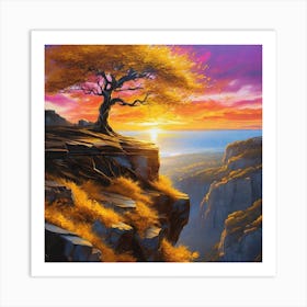 Lone Tree At Sunset 9 Art Print