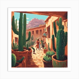 Cactus Alley Art Print