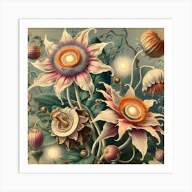 Psychedelic Flowers Art Print