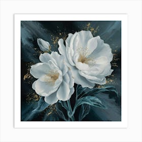 White Peonies Art Print