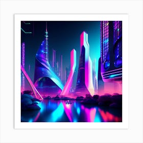 Futuristic City 1 Art Print