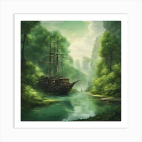 A pirate ship where you least expect it Art Print