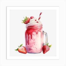 Strawberry Milkshake 22 Art Print