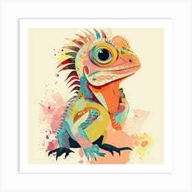 Charming Illustration Iguana 2 Art Print