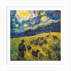 Van Gogh Style. Artesian Shepherds Series 1 Art Print