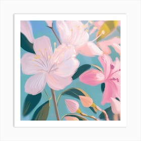 Romantische Pastel Blumen Malerei Art Print