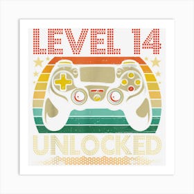 14st Birthday Gaming Vintage Gift 14 Year Old Gamer Art Print