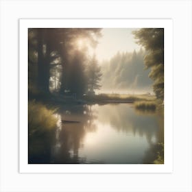 Lake In The Forest 7 Art Print