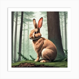 Rabbit In The Woods 2 Art Print