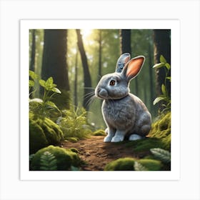 Rabbit In The Forest 89 Art Print