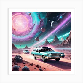 Space Car Art Print